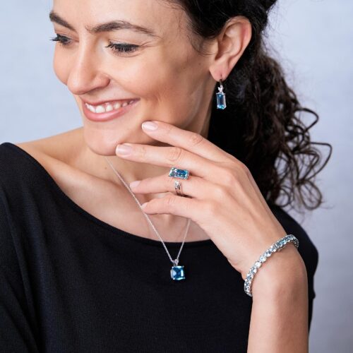 Bracciale Tennis Con Acquamarine